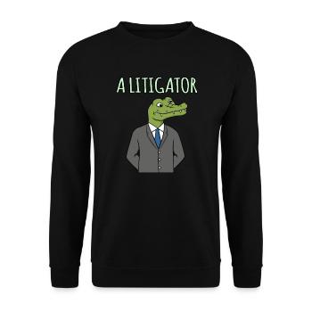 Un avocat plaideur Faculté de droit Rechtsanwalt - Sweat-shirt Unisexe - noir - Devant - Alina (178cm) & Michal (187cm)