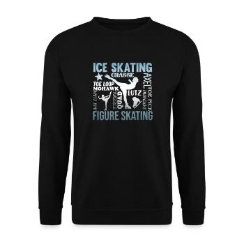 Vintage Ice Skating Figure Skating Skater Lovers - Unisex Sweatshirt - black - Front - Alina (178cm) & Michal (187cm)