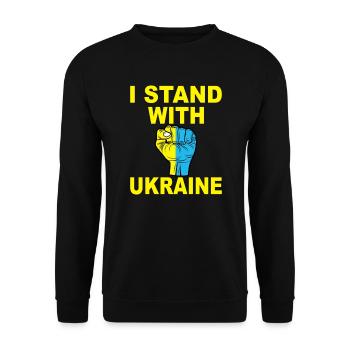 Je soutiens l’Ukraine - Sweat-shirt Unisexe - noir - Devant - Alina (178cm) & Michal (187cm)