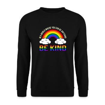 Rainbow Be Kind Soutien du Mois de la Fierté Gay Lgbtq - Sweat-shirt Unisexe - noir - Devant - Alina (178cm) & Michal (187cm)