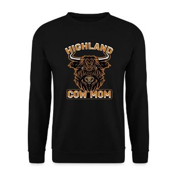 Highland Cow Mom - Unisex Sweatshirt - black - Front - Alina (178cm) & Michal (187cm)