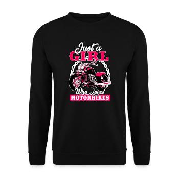 Just A Girl Who Loves Motorbikes - Unisex Sweatshirt - black - Front - Alina (178cm) & Michal (187cm)