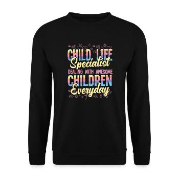 Dealing With Awesome Children Everyday - Unisex Sweatshirt - black - Front - Alina (178cm) & Michal (187cm)