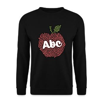 Apple Made from the Alphabet - Unisex Sweatshirt - black - Front - Alina (178cm) & Michal (187cm)