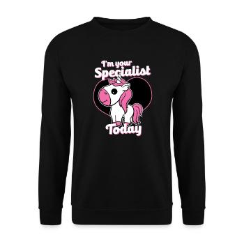 Child Life Specialist - I'm Your Specialist Today - Unisex Sweatshirt - black - Front - Alina (178cm) & Michal (187cm)