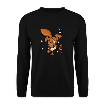 Squirrel Handstand - Unisex Sweatshirt - black - Front - Alina (178cm) & Michal (187cm)