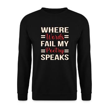 Mots Échec Poésie Parle Poète - Sweat-shirt Unisexe - noir - Devant - Alina (178cm) & Michal (187cm)
