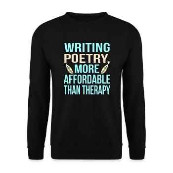 Écrire de la poésie est un poète de thérapie - Sweat-shirt Unisexe - noir - Devant - Alina (178cm) & Michal (187cm)