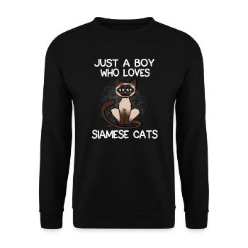 Just A Boy Who Loves Siamese Cats - Unisex Sweatshirt - black - Front - Alina (178cm) & Michal (187cm)
