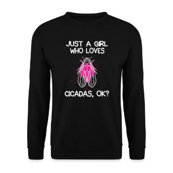 Just A Girl Who Loves Cicadas - Unisex Sweatshirt - black - Front - Alina (178cm) & Michal (187cm)