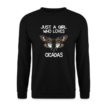 Just A Girl Who Loves Cicadas - Unisex Sweatshirt - black - Front - Alina (178cm) & Michal (187cm)