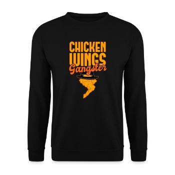Chicken Wings Gangster - Unisex Sweatshirt - black - Front - Alina (178cm) & Michal (187cm)