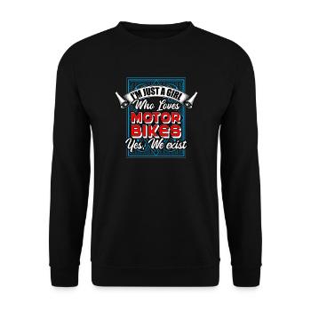 I'm Just A Girl Who Loves MotorBikes Yes We Exist - Unisex Sweatshirt - black - Front - Alina (178cm) & Michal (187cm)
