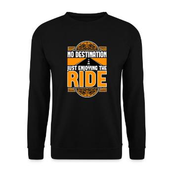 Motorbike No Destination Just Enjoying The Ride - Unisex Sweatshirt - black - Front - Alina (178cm) & Michal (187cm)