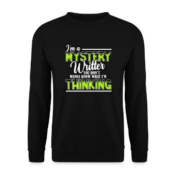 Im A Mystery Writer You Dont Know What Im Thinking - Unisex Sweatshirt - black - Front - Alina (178cm) & Michal (187cm)