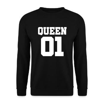Partnerlook Couple Partner Paar Pärchen Familie - Unisex Pullover - Schwarz - Vorne - Alina (178cm) & Michal (187cm)
