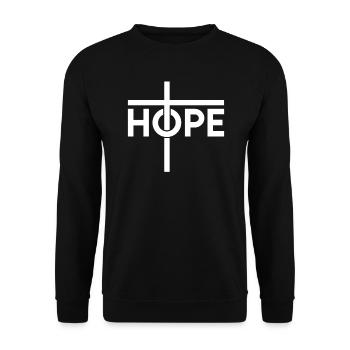 Hope in the Cross - Meine Hoffnung liegt im Kreuz - Unisex Pullover - Schwarz - Vorne - Alina (178cm) & Michal (187cm)