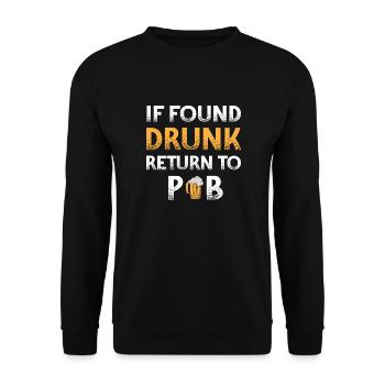 Si j’ai trouvé la bière ivre Retour à la fête de pub drôle - Sweat-shirt Unisexe - noir - Devant - Alina (178cm) & Michal (187cm)