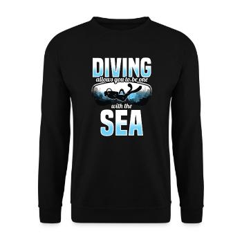 Diving Allows You To Be One With The Sea - Unisex Sweatshirt - black - Front - Alina (178cm) & Michal (187cm)