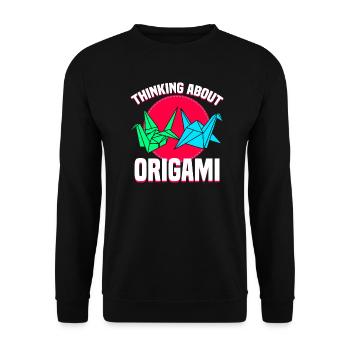 Thinking About Origami - Unisex Sweatshirt - black - Front - Alina (178cm) & Michal (187cm)
