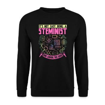 It's Not Easy Being A Steminist And Looking Good - Unisex Sweatshirt - black - Front - Alina (178cm) & Michal (187cm)