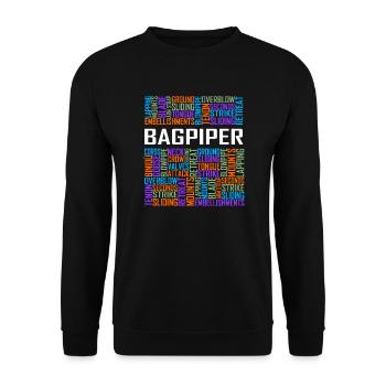Bagpiper - Words - Unisex Sweatshirt - black - Front - Alina (178cm) & Michal (187cm)
