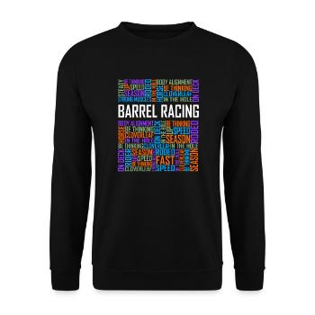 Barrel Racing - Words - Unisex Sweatshirt - black - Front - Alina (178cm) & Michal (187cm)