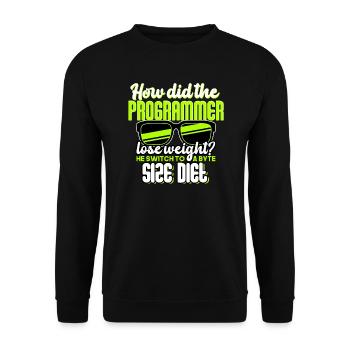 Programming - How did the programmer lose weight? - Unisex Sweatshirt - black - Front - Alina (178cm) & Michal (187cm)