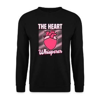 Cardiac Nurse - The Heart Whisperer - Unisex Sweatshirt - black - Front - Alina (178cm) & Michal (187cm)