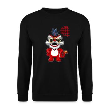 Chinese year 2024 - Unisex Sweatshirt - black - Front - Alina (178cm) & Michal (187cm)