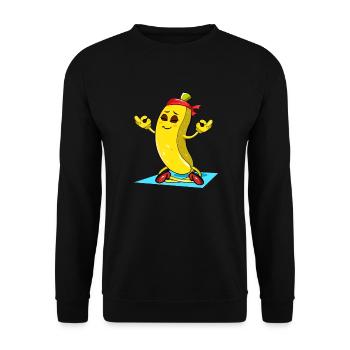 Banana Yoga - Unisex Sweatshirt - black - Front - Alina (178cm) & Michal (187cm)