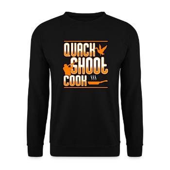 Duck Hunting - Quack Shoot Cook - Unisex Sweatshirt - black - Front - Alina (178cm) & Michal (187cm)