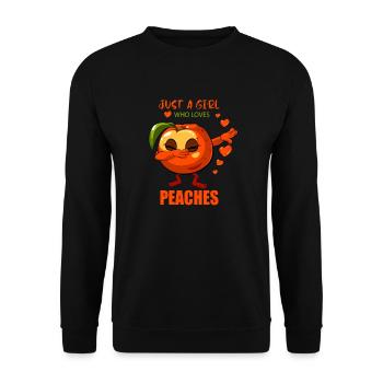 Just A Girl Who Loves Peaches - Unisex Sweatshirt - black - Front - Alina (178cm) & Michal (187cm)