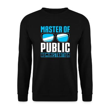 Master of Public Administration - Unisex Sweatshirt - black - Front - Alina (178cm) & Michal (187cm)