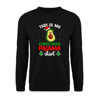 My Christmas Pajamas Avocado Guacamole - Unisex Sweatshirt - black - Front - Alina (178cm) & Michal (187cm)