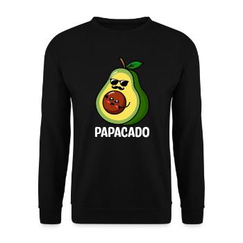 Papacado Avocado Guacamole Lovers Avocados - Unisex Sweatshirt - black - Front - Alina (178cm) & Michal (187cm)