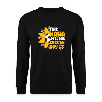 Nana Liebt Fußball Junge Sportler Fußball Trainer - Unisex Pullover - Schwarz - Vorne - Alina (178cm) & Michal (187cm)