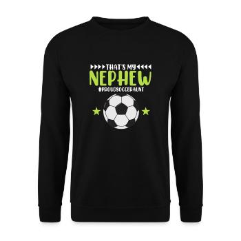 Joueur de soccer Tante Neveu Sports Entraîneur de soccer - Sweat-shirt Unisexe - noir - Devant - Alina (178cm) & Michal (187cm)