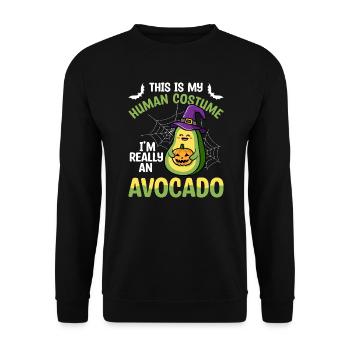 Truly an avocado guacamole lover avocados - Unisex Sweatshirt - black - Front - Alina (178cm) & Michal (187cm)