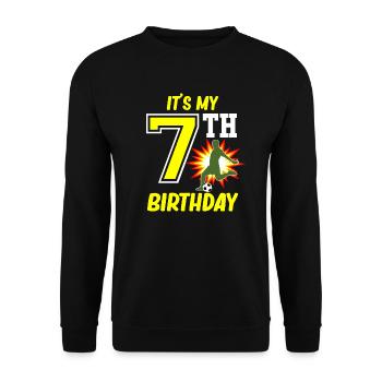 Joueur de football 7e anniversaire Entraîneur sportif de football - Sweat-shirt Unisexe - noir - Devant - Alina (178cm) & Michal (187cm)