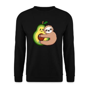 Avocado Herrenbekleidung Avocado Liebhaber - Unisex Pullover - Schwarz - Vorne - Alina (178cm) & Michal (187cm)