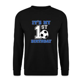 Joueur de football 1er anniversaire entraîneur sportif de football - Sweat-shirt Unisexe - noir - Devant - Alina (178cm) & Michal (187cm)