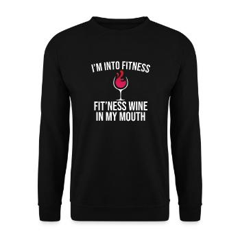 Fitness Boire du vin dans la bouche Amoureux Buveurs - Sweat-shirt Unisexe - noir - Devant - Alina (178cm) & Michal (187cm)