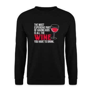 Nous devons boire des dictons de buveurs de vin - Sweat-shirt Unisexe - noir - Devant - Alina (178cm) & Michal (187cm)