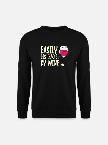 Distracted by wine drinkers - Unisex Sweatshirt - black