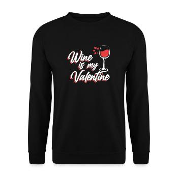 Le vin est mon amoureux de la Saint-Valentin - Sweat-shirt Unisexe - noir - Devant - Alina (178cm) & Michal (187cm)
