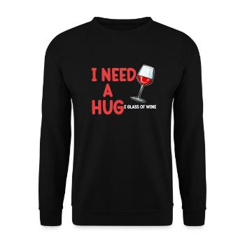 Grand verre de buveurs de vin - Sweat-shirt Unisexe - noir - Devant - Alina (178cm) & Michal (187cm)