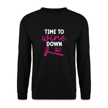 Il est temps de boire du vin aux buveurs - Sweat-shirt Unisexe - noir - Devant - Alina (178cm) & Michal (187cm)