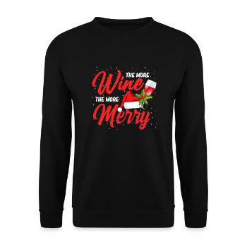 Plus de vin Plus Joyeux Buveur amoureux - Sweat-shirt Unisexe - noir - Devant - Alina (178cm) & Michal (187cm)