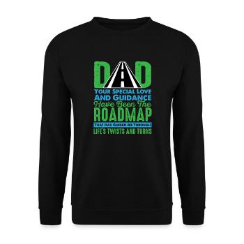 Vatertag Papa Besondere Liebe Führung Papa Vater - Unisex Pullover - Schwarz - Vorne - Alina (178cm) & Michal (187cm)